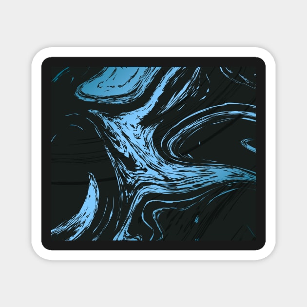 Blue and Black Marble Magnet by timegraf