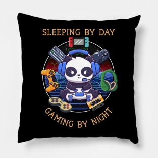 Sleeping By Day Gaming By Night Pillow