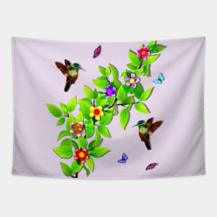 Hummingbirds and Butterflies Tapestry