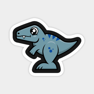 Velociraptor Raptor Dinosaur (Gray and Blue) Magnet