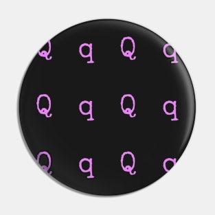 Pink Typewriter Letter Q Pin