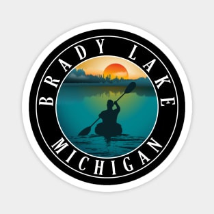 Brady Lake Kayaking Michigan Sunset Magnet