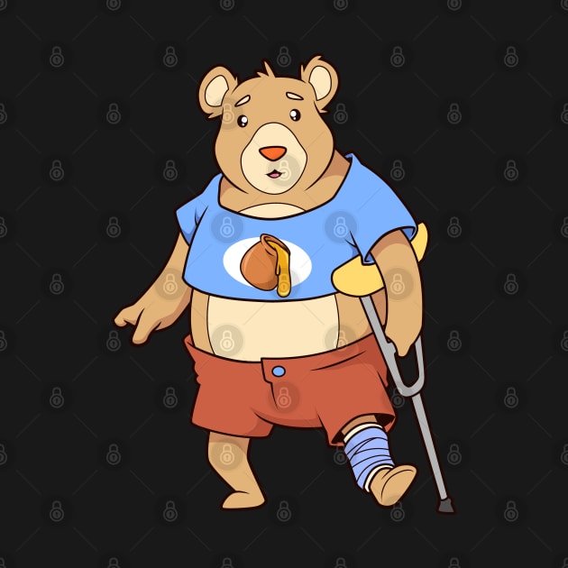 On crutches - cartoon bear by Modern Medieval Design