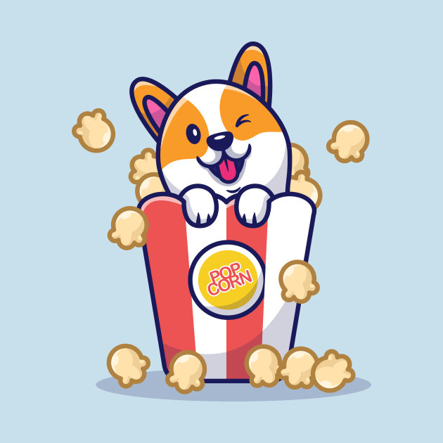 Cute Corgi Dog With Popcorn by Catalyst Labs