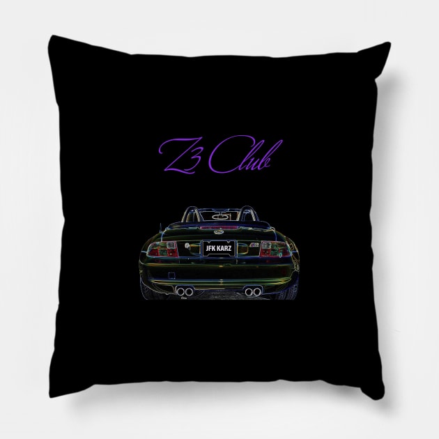 BMW Z3 CLUB REAR VIEW Pillow by JFK KARZ