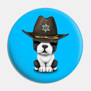 Cute French Bulldog Puppy Sheriff Pin