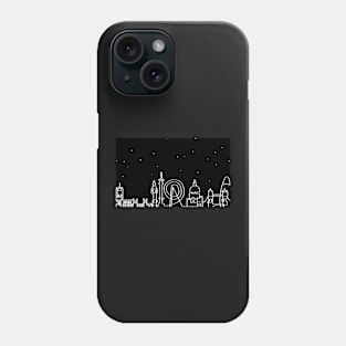 London Skyline by night in one stroke Phone Case