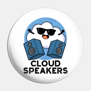 Cloud Speakers Cute Weather Pun Pin