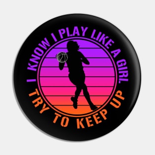 Vintage Basketball Girl Pin