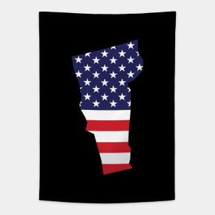 Vermont State Shape Flag Background Tapestry