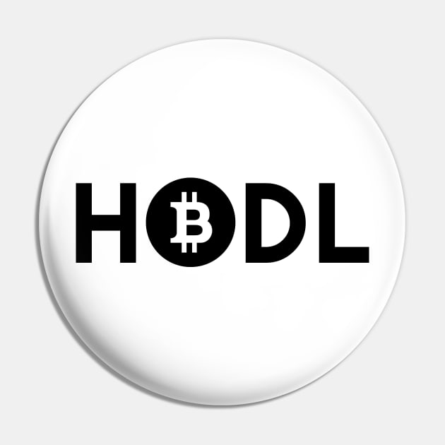 HODL BTC Bitcoin BLACK Pin by GraficBakeHouse