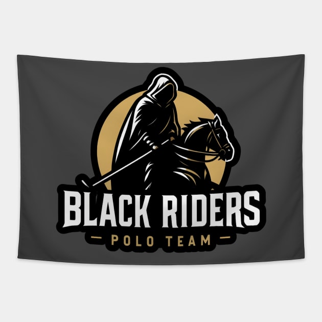 Black Riders Polo Team II - Fantasy Funny Tapestry by Fenay-Designs