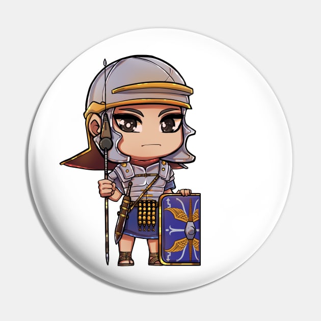 Cute Blue Roman Empire Legionary - Soldier Warrior History Pin by Holymayo Tee