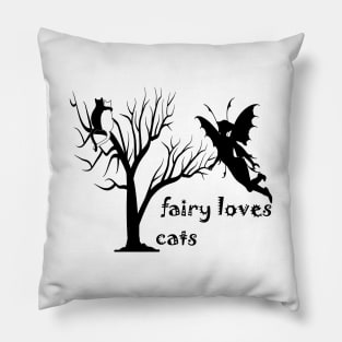 fairy loves cats Pillow