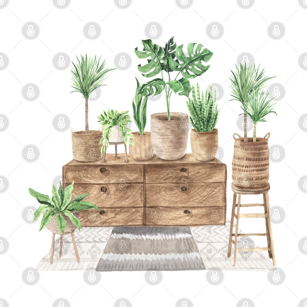 Boho Green Houseplants by gronly