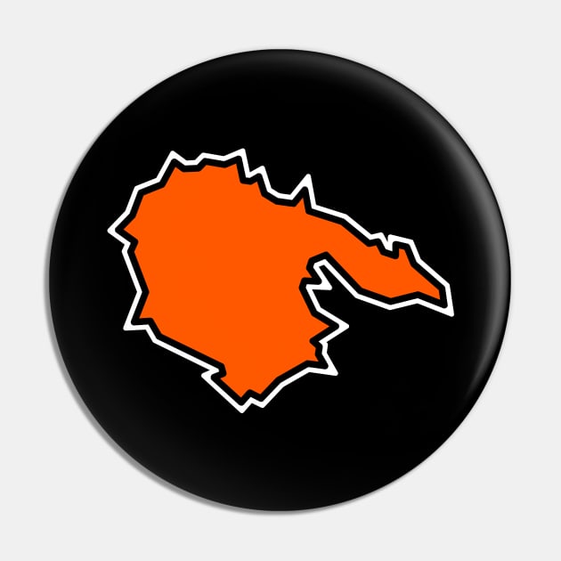 Hornby Island Orange Silhouette - Simple but Bold Gift - Hornby Island Pin by City of Islands