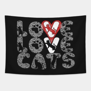 Cat Lovers Love Cute Cats Tapestry