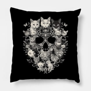 Cat Skull Art Pillow