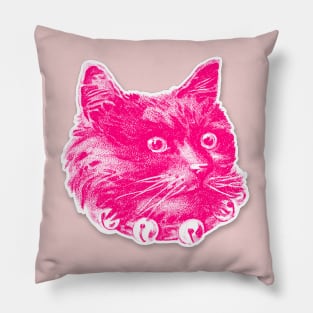 Cute Pink Cat Graphic Design Pillow