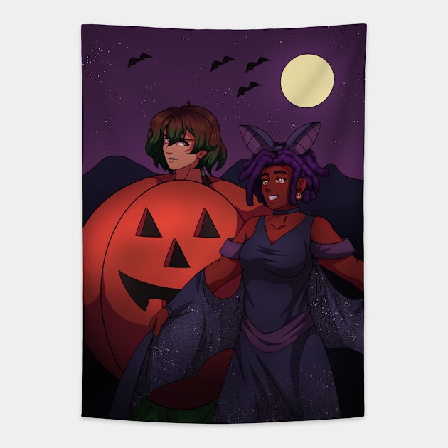 Halloween Friends Tapestry by SakuraDragon