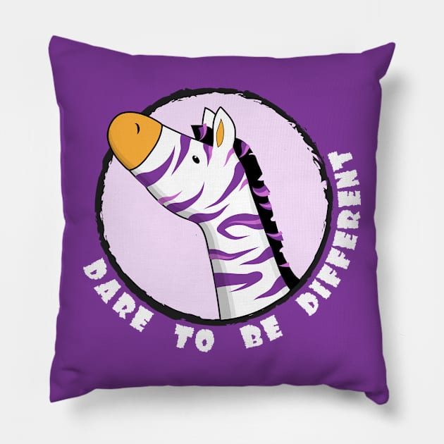 Colorful Zebra Encouraging Positive Print Pillow by in_pictures