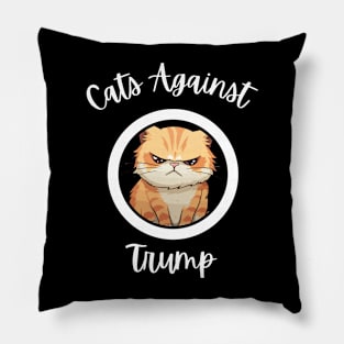 Funny Cats Against Trump Pillow