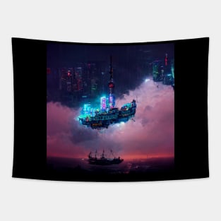 Zenith - Cyberpunk Cityscape Tapestry