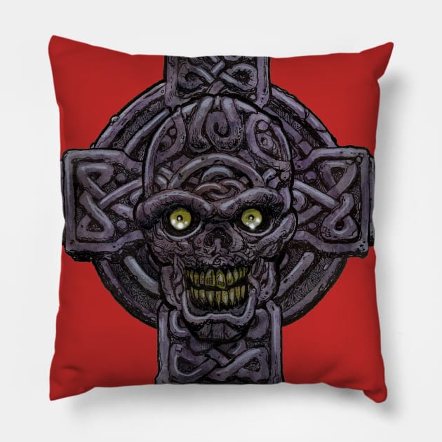 Zombie Art : Celtic Cross Zombie Head Pillow by rsacchetto