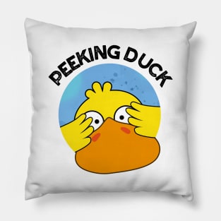 Peeking Duck Funny Animal Chinese Dish Pun Pillow