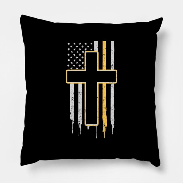 911 Dispatcher Shirt | Patriotic Cross American Flag Gift Pillow by Gawkclothing