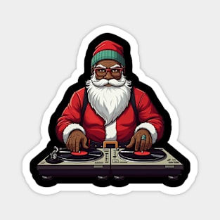 DJ Santa, African American Santa, Black Santa Magnet