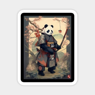 Japanese samurai panda Magnet