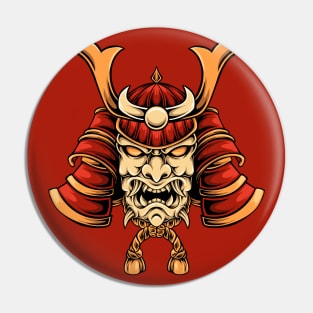 Awesome Demon Samurai Illustration Pin