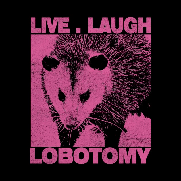 Live Laugh Lobotomy Opossum Funny Street Cat Possum by CamavIngora