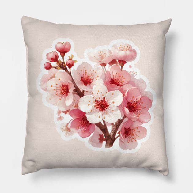 Spring Cherry Blossoms Pillow by CAutumnTrapp