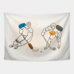 Minimalist hockey game Tapestry