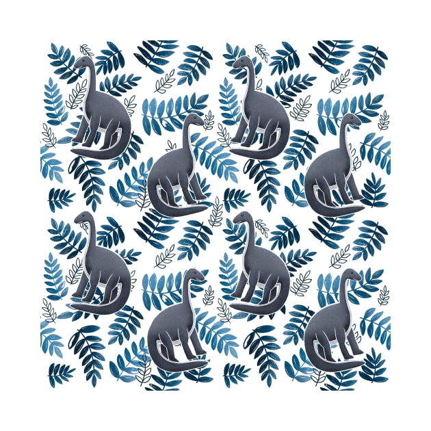 Modern Dinosaur Pattern - Blue by monitdesign