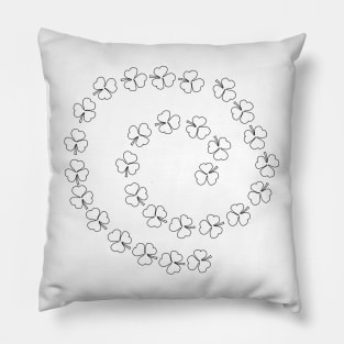 Shamrock Outline Spiral St Patricks Day Pillow