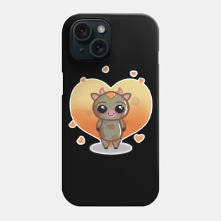 Cute Little Valentines Day Cow with Hearts Phone Case