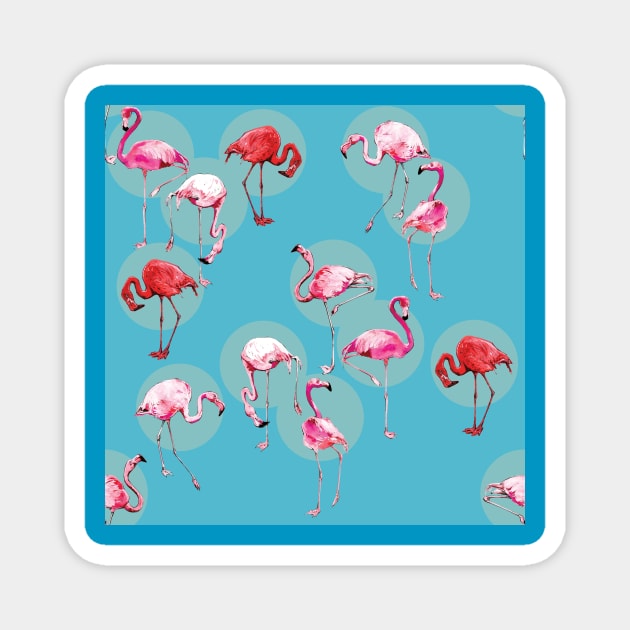 Flamingo Party Magnet by A.E. Kieren Illustration
