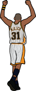 Reggie Miller Throwback Celebration Indiana Pacers NBA Magnet