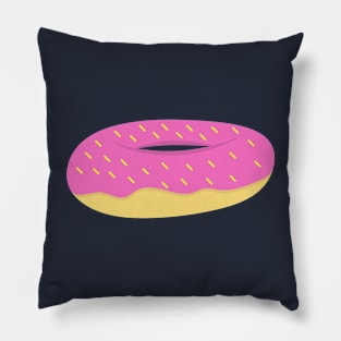 Cute pink donut with yellow sprinkles Pillow