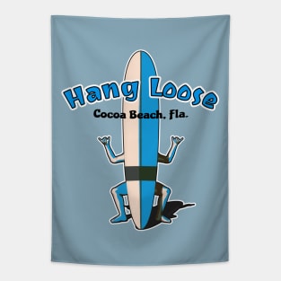 Cocoa Beach Florida Hang Loose Surfboard Shaka Man Tapestry