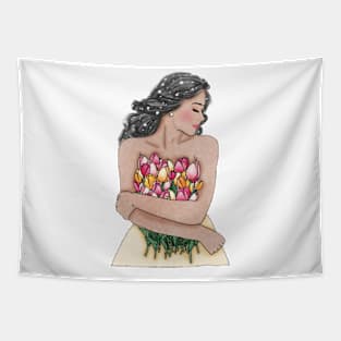 Tulip Girl Tapestry