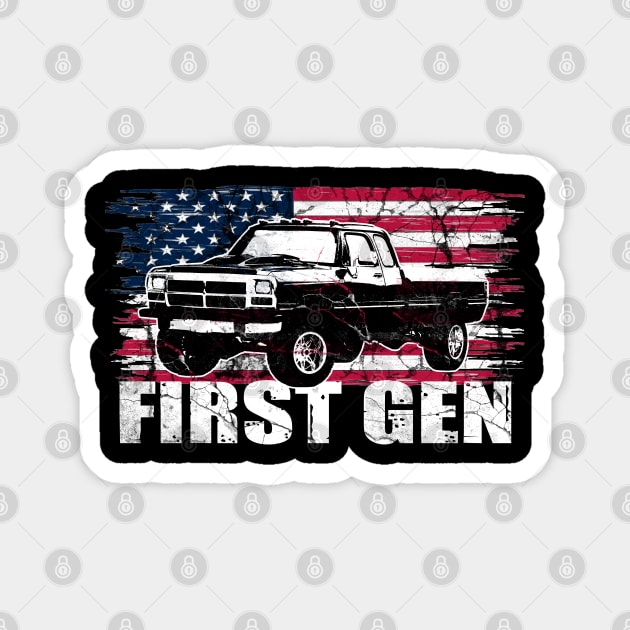 First Gen cummins Dodge ram truck Squarebody First generation Truck Classic American 1st gen Pickup Magnet by JayD World