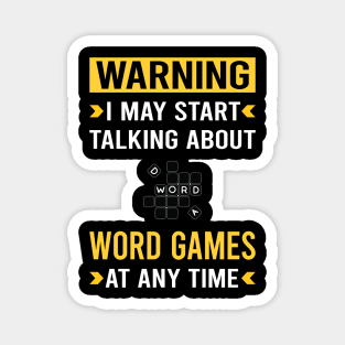 Warning Word Games Magnet