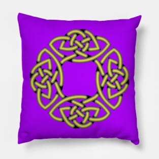 Dara Celtic Knot in Yellow Neon Pillow