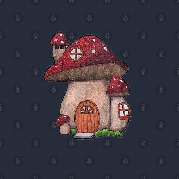 Mushroom House by ReneeDixonArt