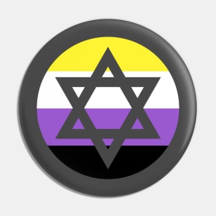 Nonbinary Pride Star of David Pin