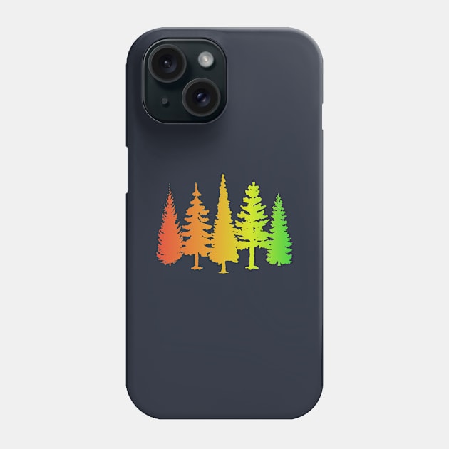 Colourful trees silhouettes Phone Case by PallKris